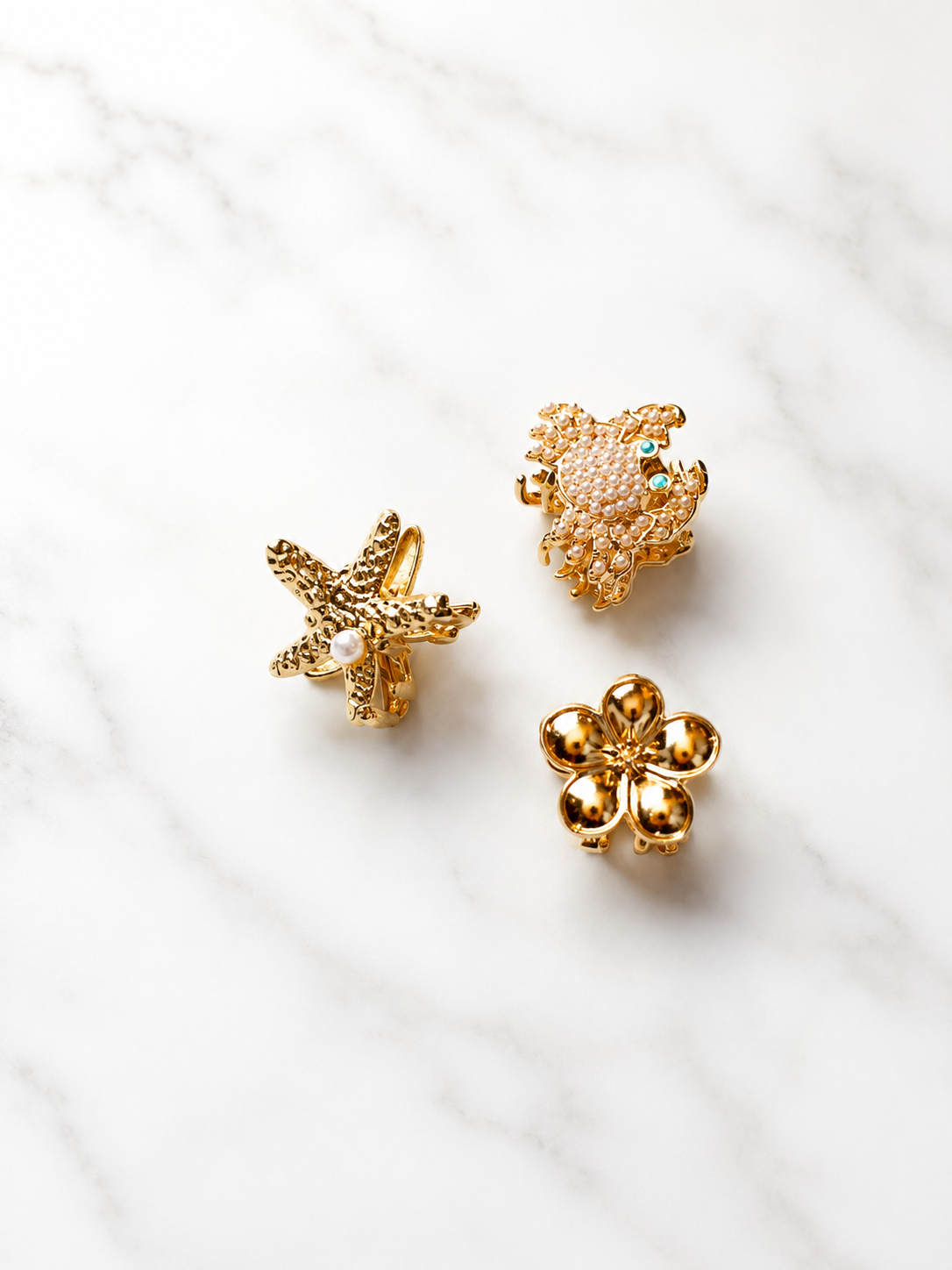 Hairclips Marinos dorados XS